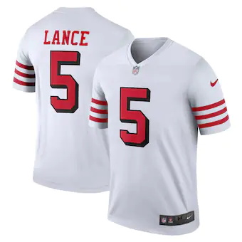 mens nike trey lance white san francisco 49ers alternate le